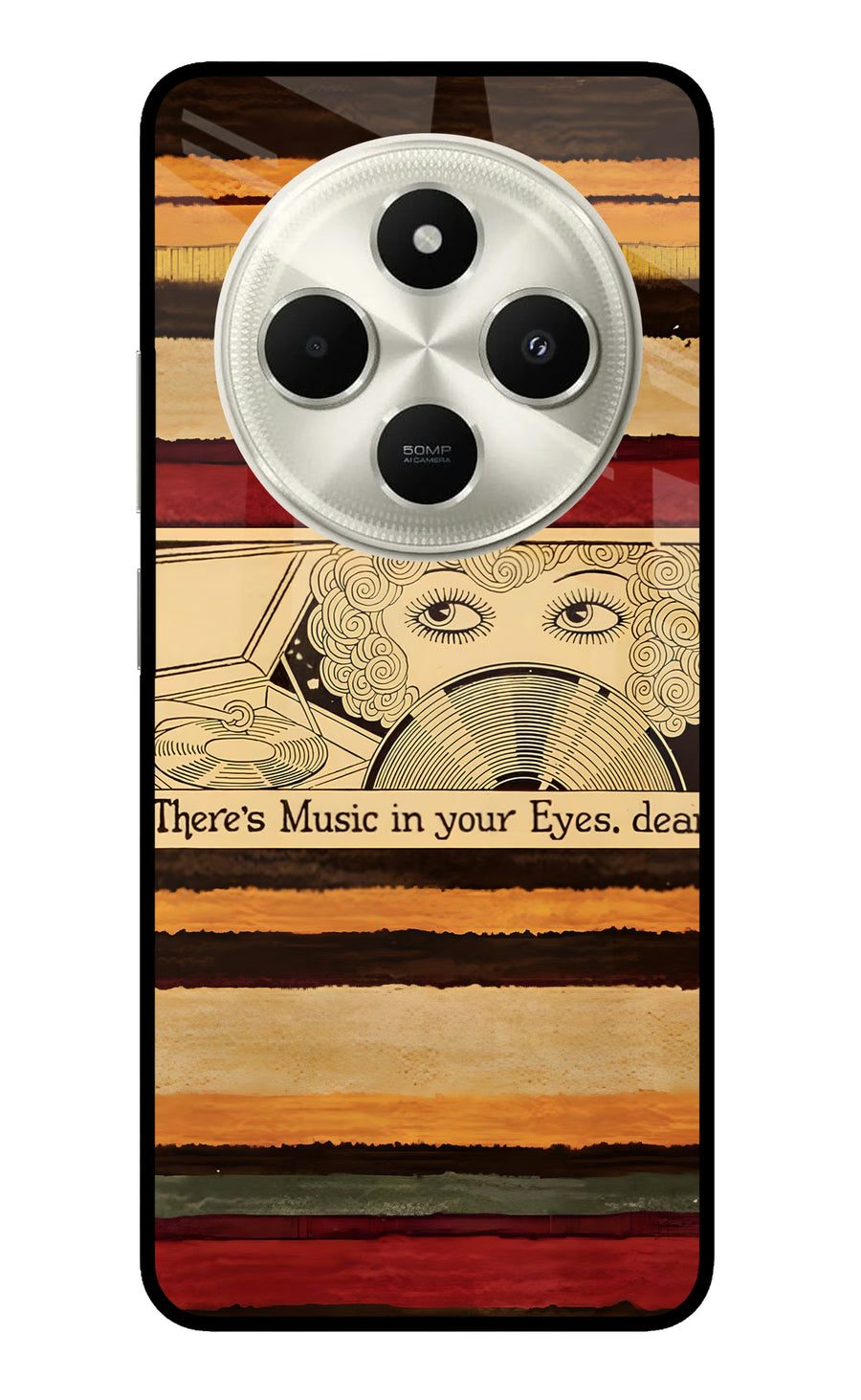Vinyl Stripes Poco C75 5G Back Cover, Metal case
