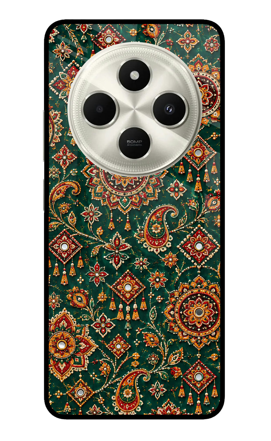Green Pataka Poco C75 5G Back Cover, Metal case