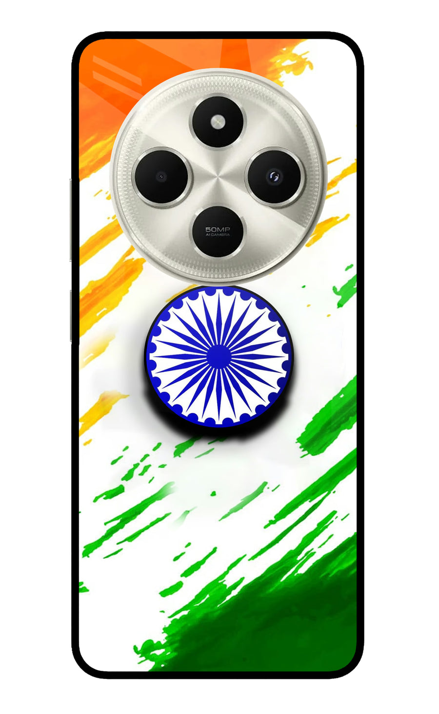 Indian Flag Ashoka Chakra Poco C75 5G Pop Case, Metal case
