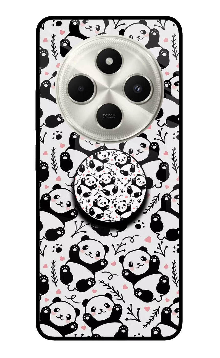 Cute Panda Poco C75 5G Pop Case, Metal case