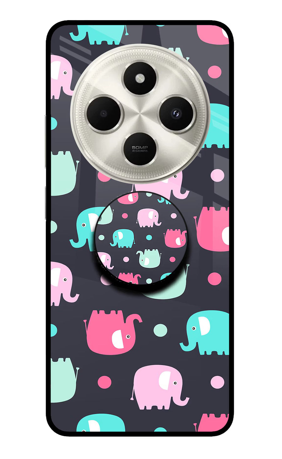 Baby Elephants Poco C75 5G Pop Case, Metal case