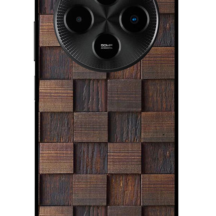 Wooden Cube Design Poco M7 5G Metal Case Back Cover by Casekaro