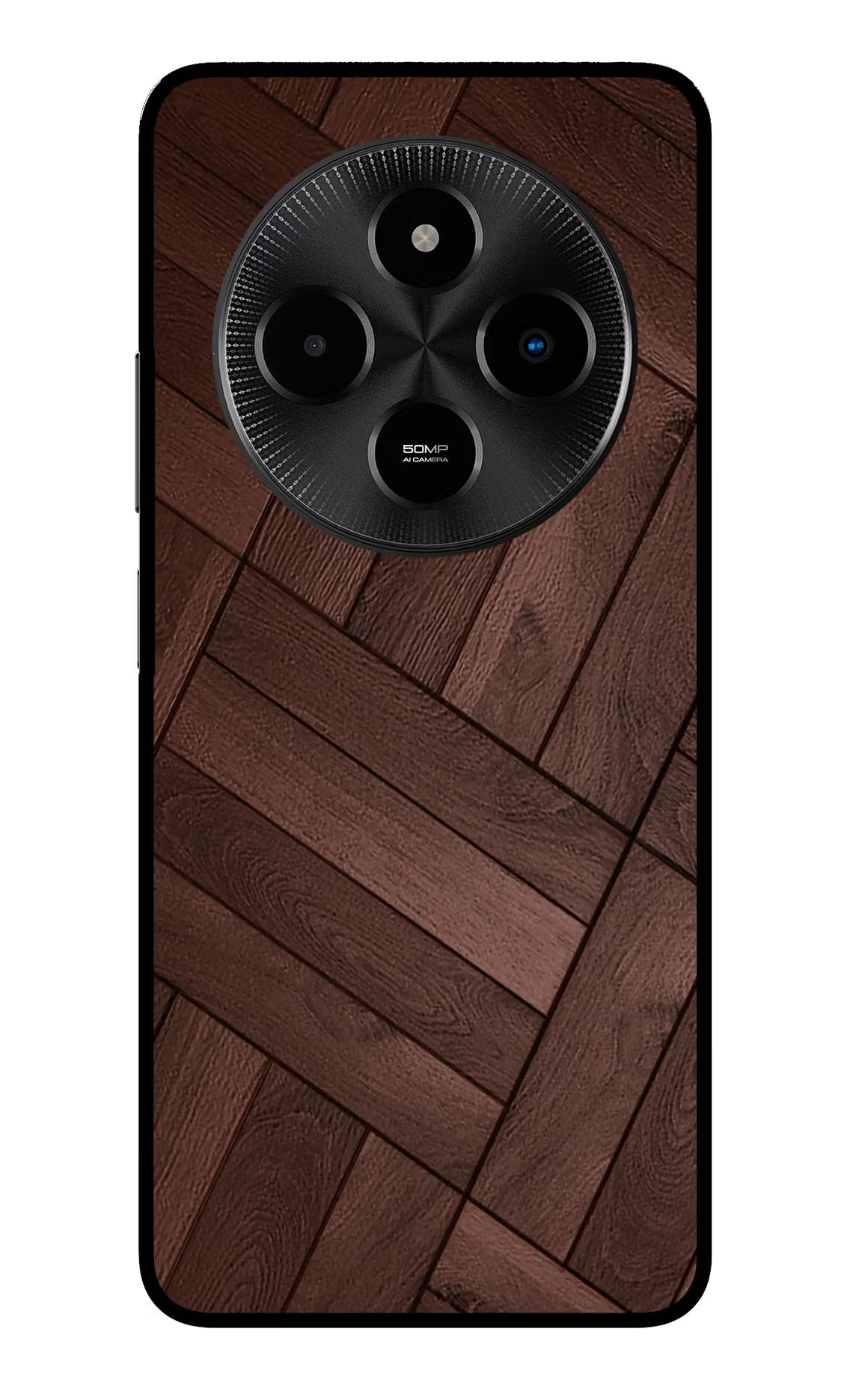 Wooden Texture Design Poco M7 5G Metal Case Back Cover by Casekaro