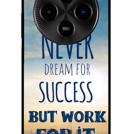 Never Dream For Success But Work For It Poco M7 5G Metal Case Back Cover by Casekaro