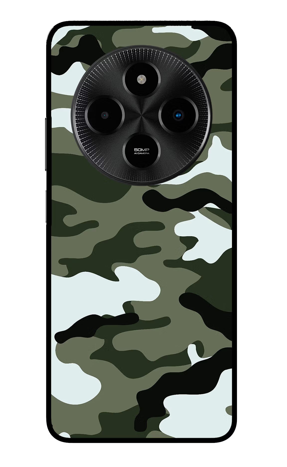 Camouflage Poco M7 5G Metal Case Back Cover by Casekaro