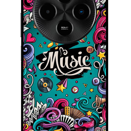 Music Graffiti Poco M7 5G Metal Case Back Cover by Casekaro