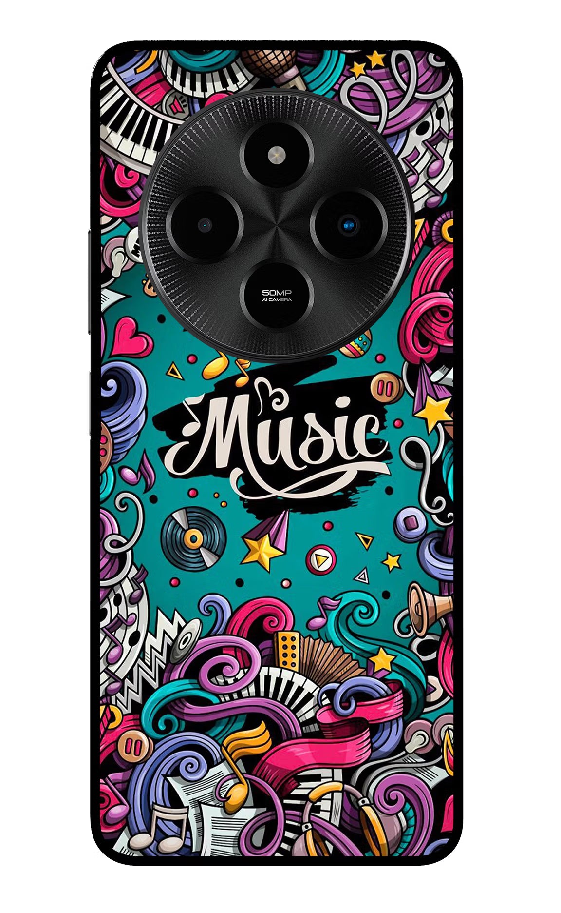 Music Graffiti Poco M7 5G Metal Case Back Cover by Casekaro