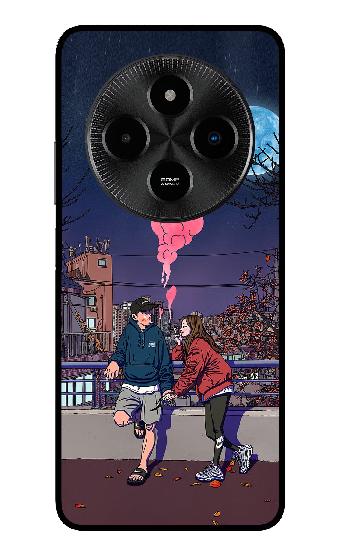 Chilling Couple Poco M7 5G Metal Case Back Cover by Casekaro