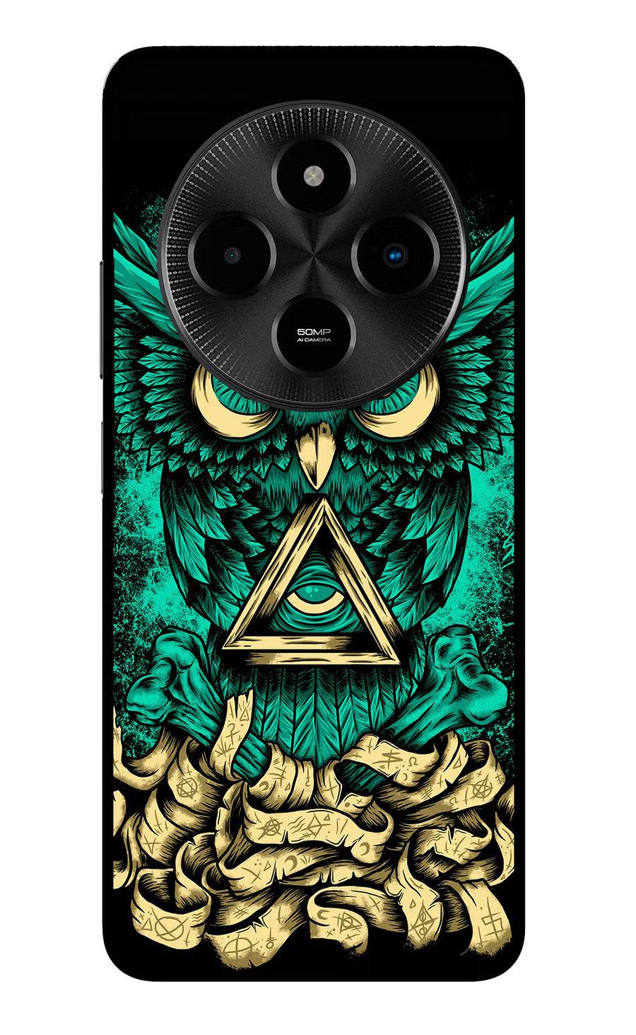 Green Owl Poco M7 5G Back Cover, Metal case