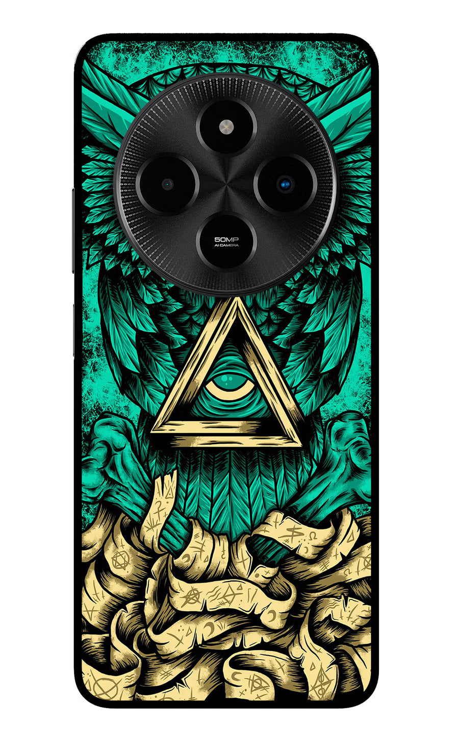 Green Owl Poco M7 5G Back Cover, Metal case