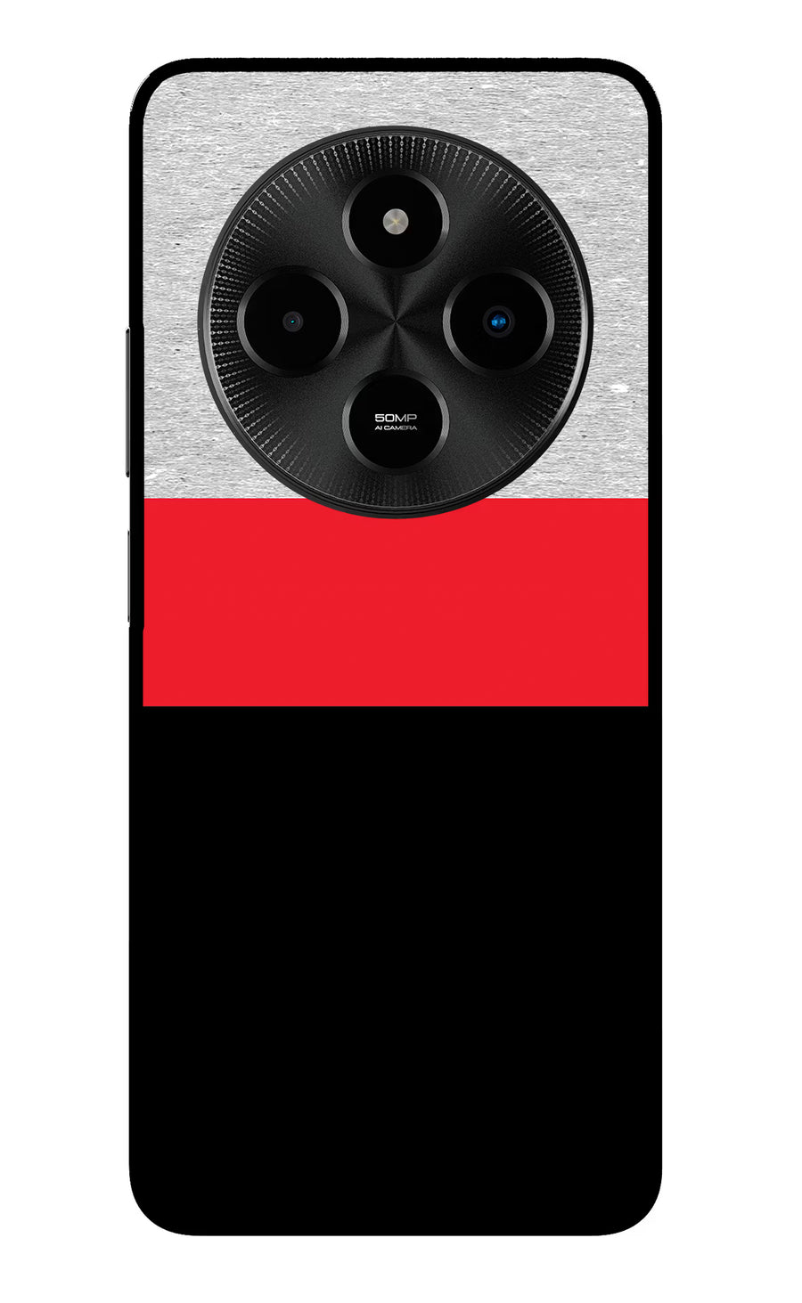 Tri Color Pattern Poco M7 5G Back Cover, Metal case