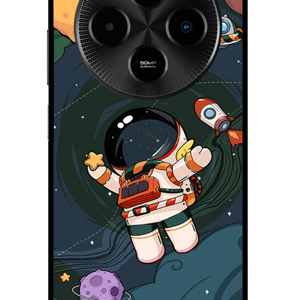 Cartoon Astronaut Poco M7 5G Metal Case Back Cover by Casekaro