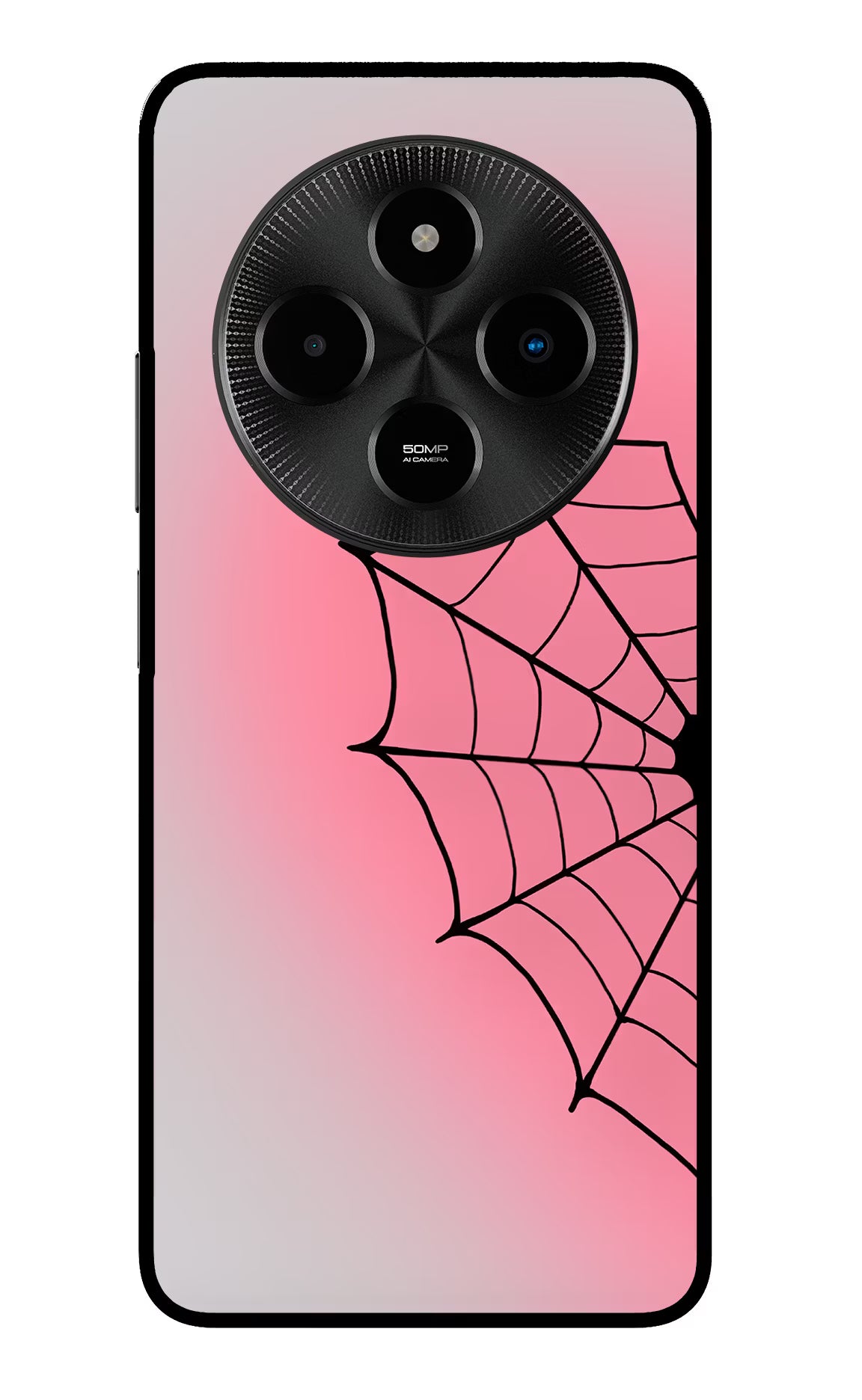 Pink Web Poco M7 5G Metal Case Back Cover by Casekaro