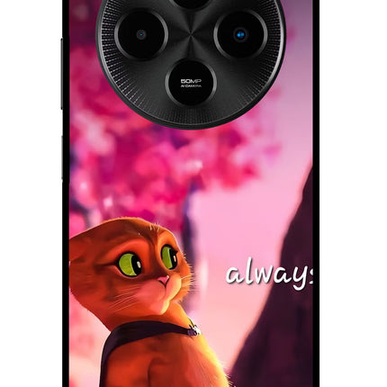 Always Cat Poco M7 5G Metal Case Back Cover by Casekaro