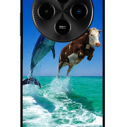 Dolphin vs Cow Poco M7 5G Metal Case Back Cover by Casekaro