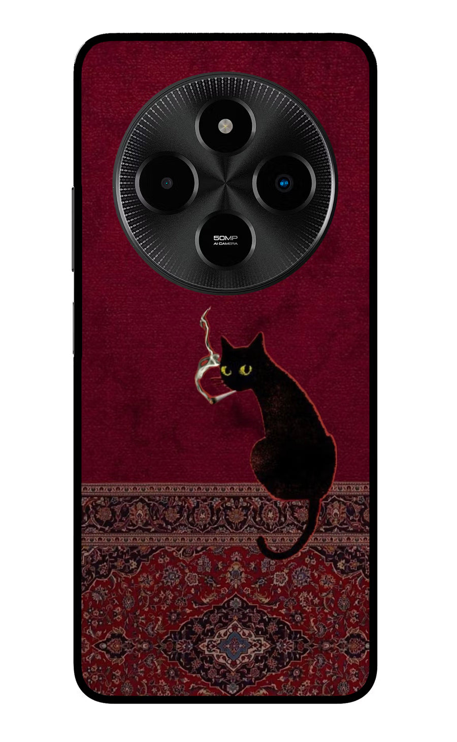 Midnight Cat Poco M7 5G Back Cover, Metal case