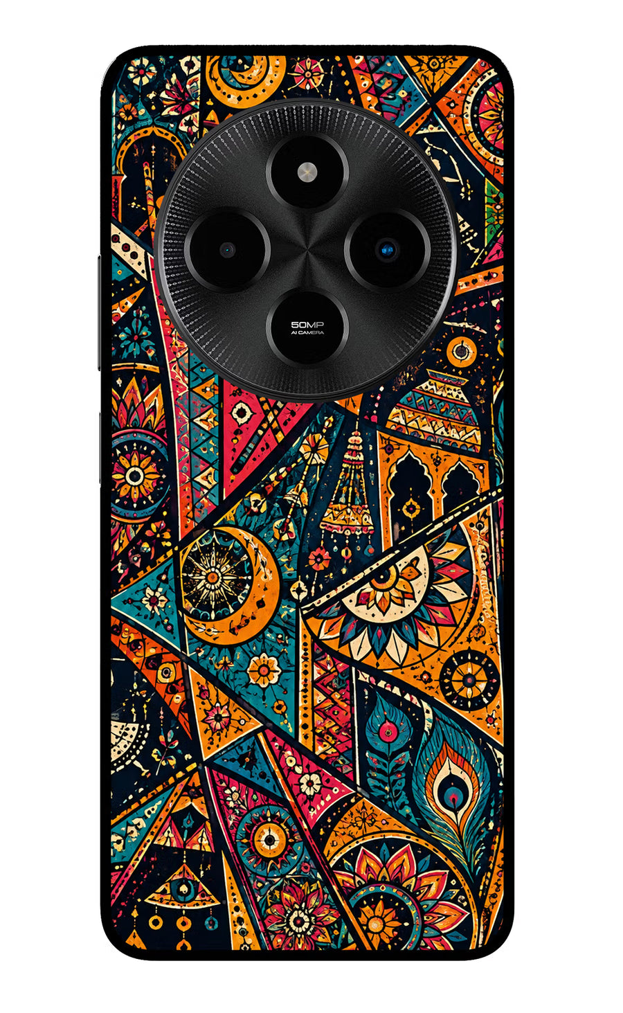 Folk Print Poco M7 5G Back Cover, Metal case