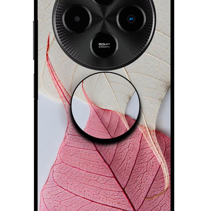 White Pink Leaf Poco M7 5G Pop Case by Casekaro