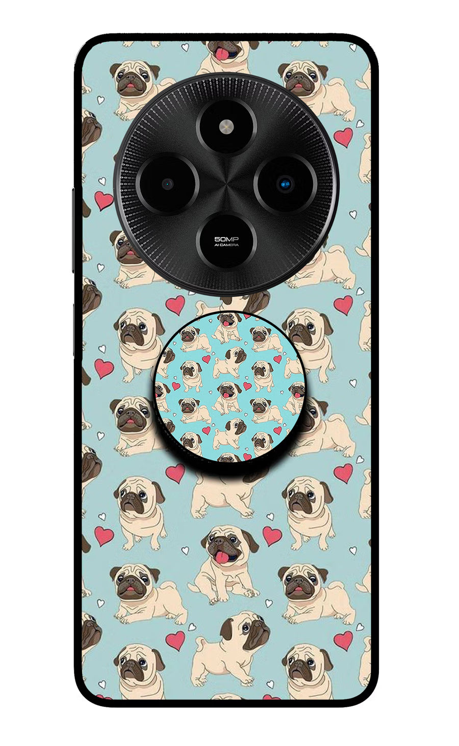 Pug Dog Poco M7 5G Pop Case, Metal case