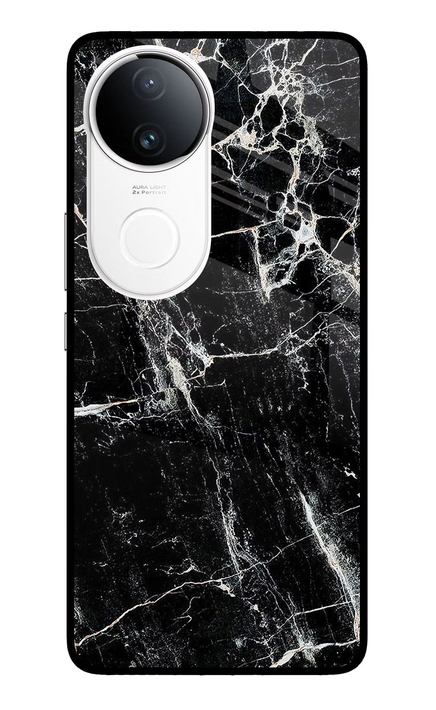 Black Marble Texture Vivo T4R 5G Back Cover, Metal case