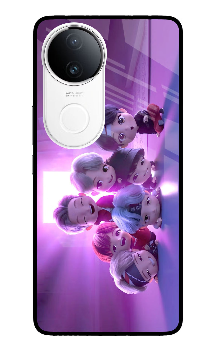 BTS Chibi Vivo T4R 5G Back Cover, Metal case