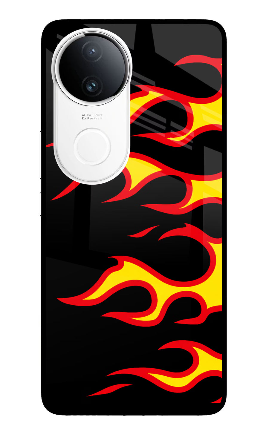 Side Sweep Flames Vivo T4R 5G Back Cover, Metal case