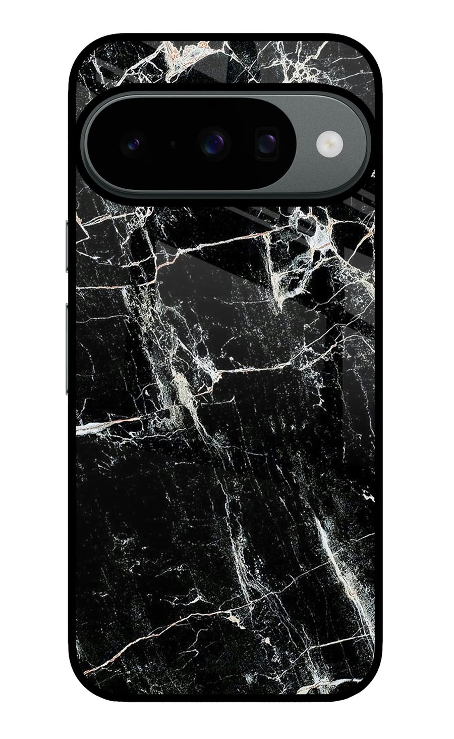 Black Marble Texture Google Pixel 10 Back Cover, Metal case