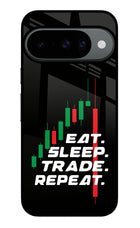 Eat Sleep Trade Repeat Google Pixel 10 Metal Case Back Cover by Casekaro