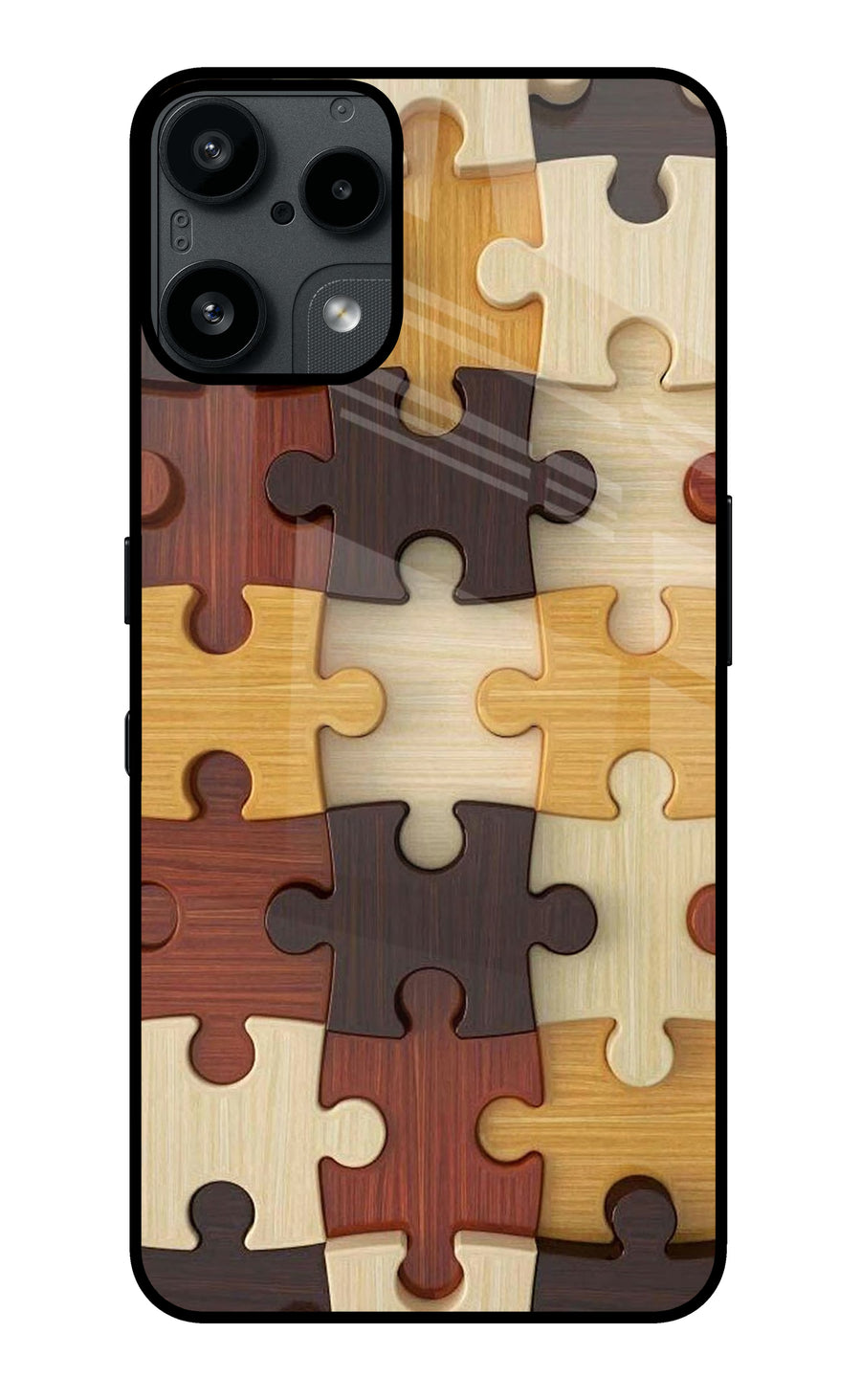 Wooden Puzzle Nothing Phone 3A Lite Back Cover, Metal case