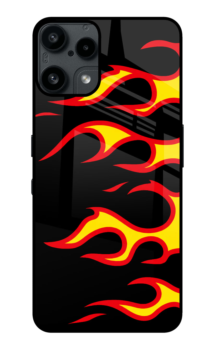 Side Sweep Flames Nothing Phone 3A Lite Back Cover, Metal case