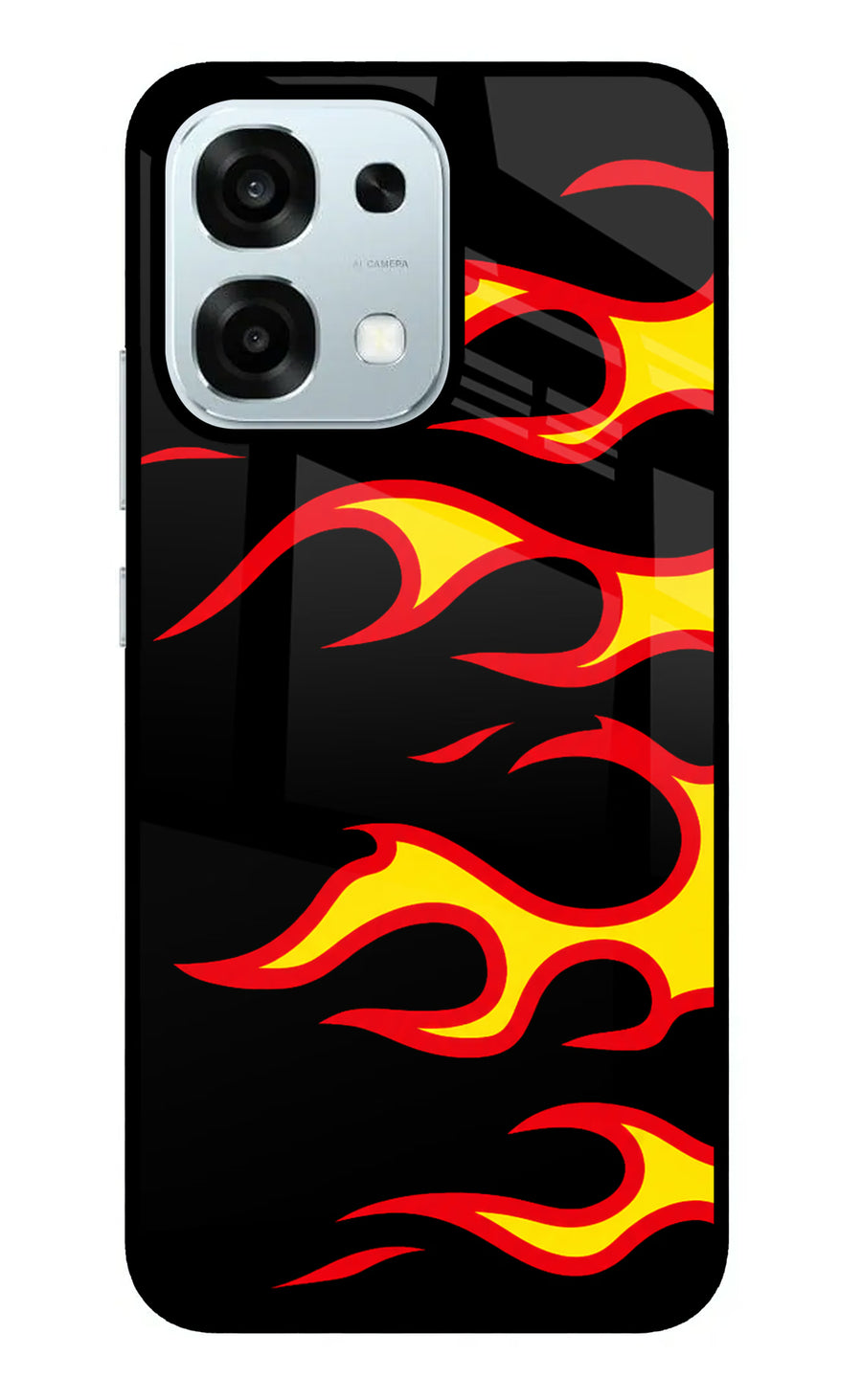 Side Sweep Flames Oppo F31 5G Back Cover, Metal case