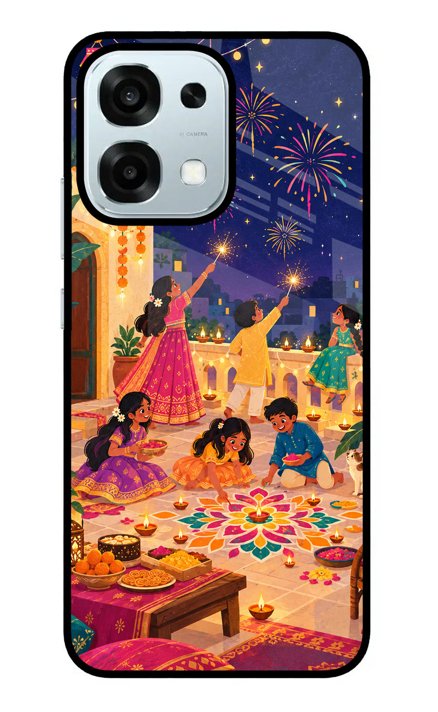 Diwali Night Oppo F31 5G Back Cover, Metal case