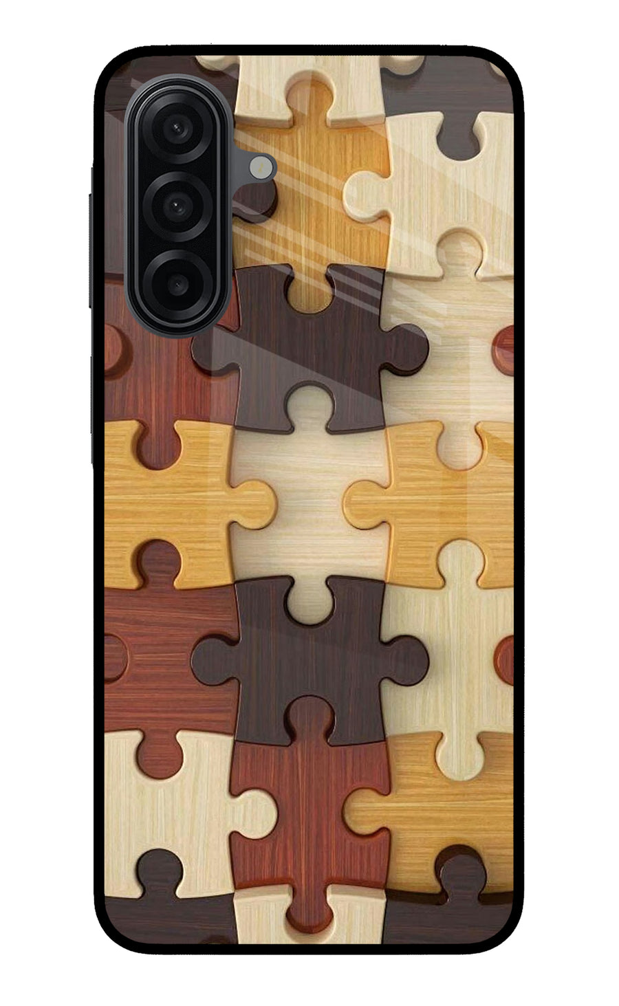 Wooden Puzzle Samsung A17 5G Back Cover, Metal case