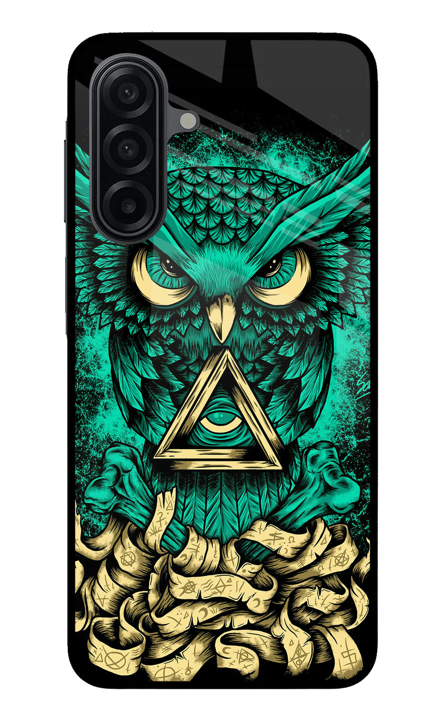 Green Owl Samsung A17 5G Back Cover, Metal case
