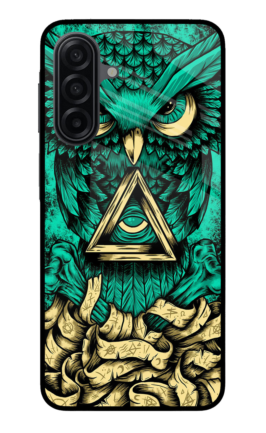 Green Owl Samsung A17 5G Back Cover, Metal case