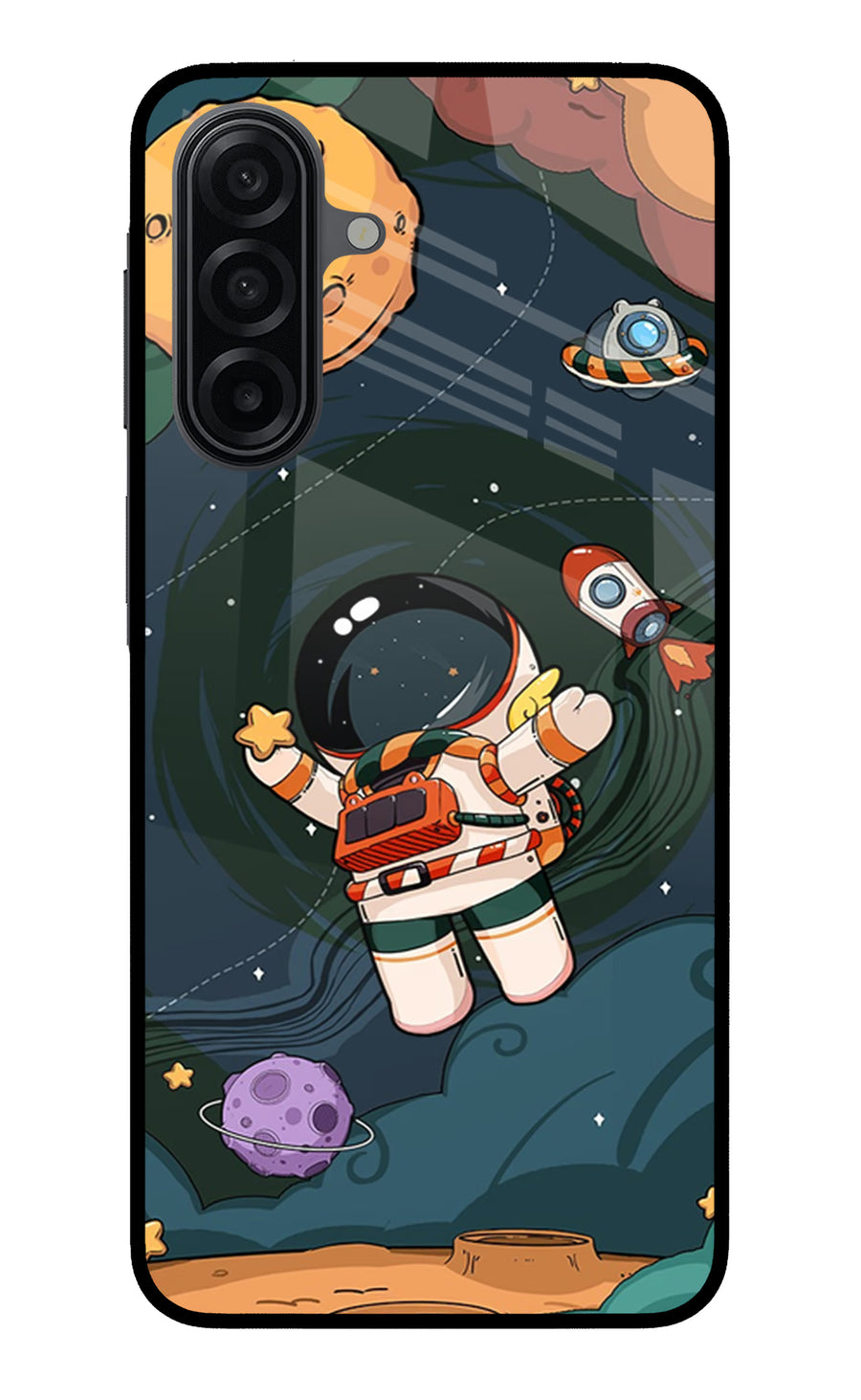Cartoon Astronaut Samsung A17 5G Back Cover, Metal case