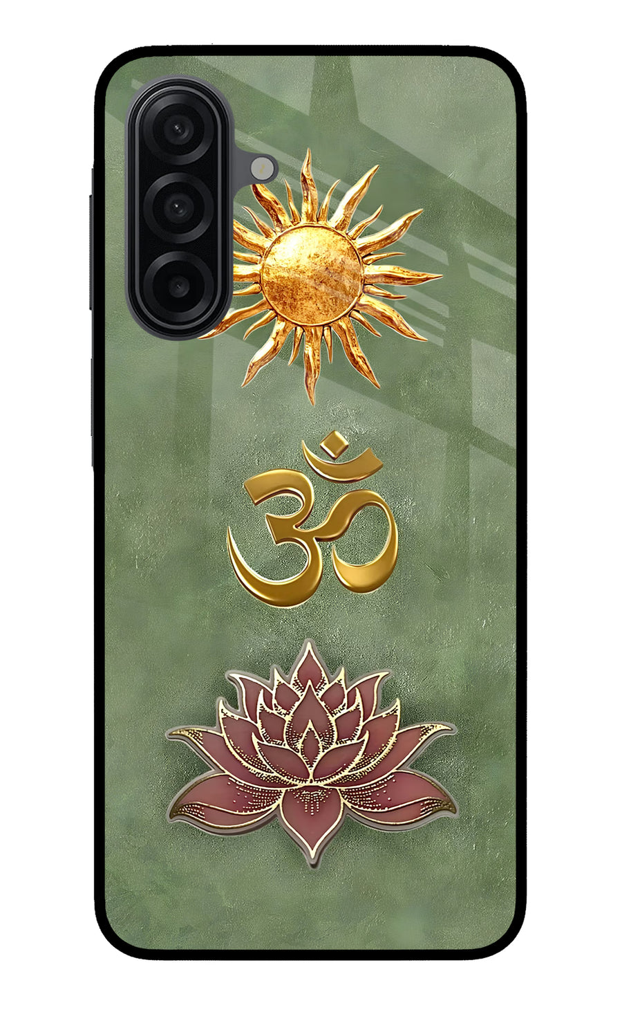 Om & Lotus Samsung A17 5G Back Cover, Metal case
