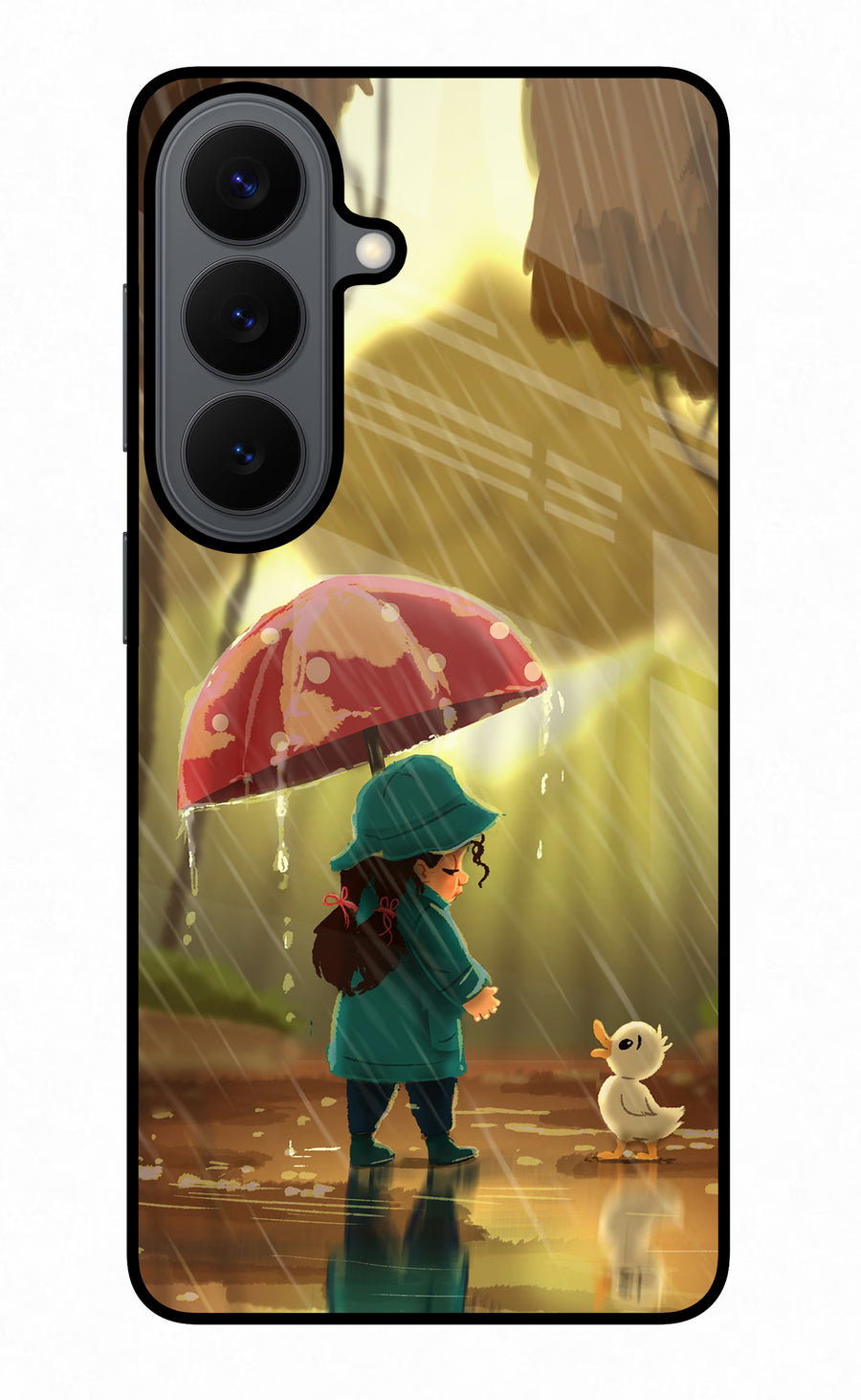 Rainy Day Samsung S26 Back Cover, Metal case