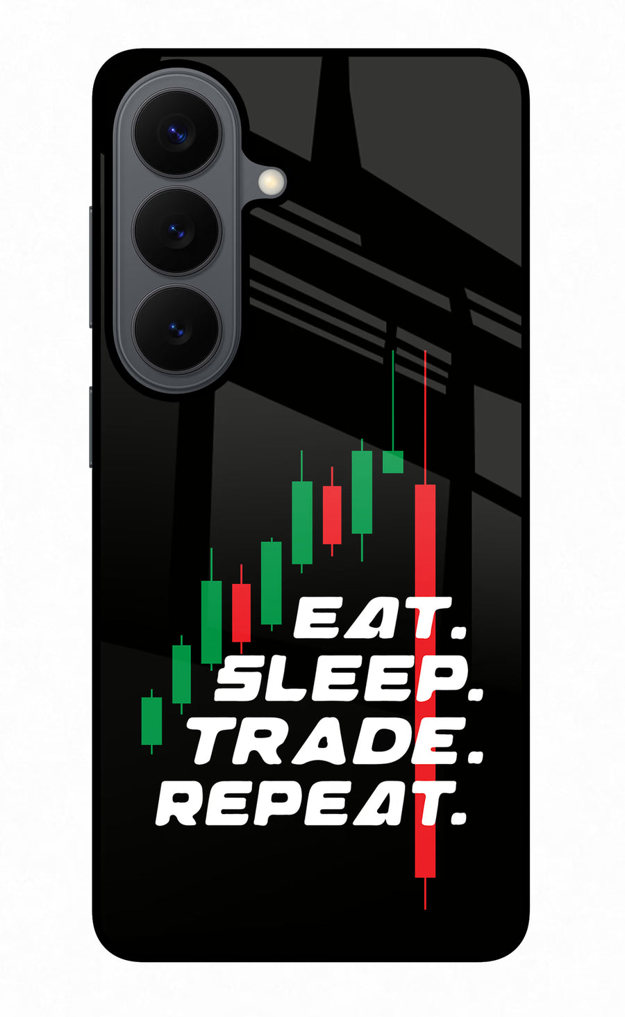 Eat Sleep Trade Repeat Samsung S26 Back Cover, Metal case