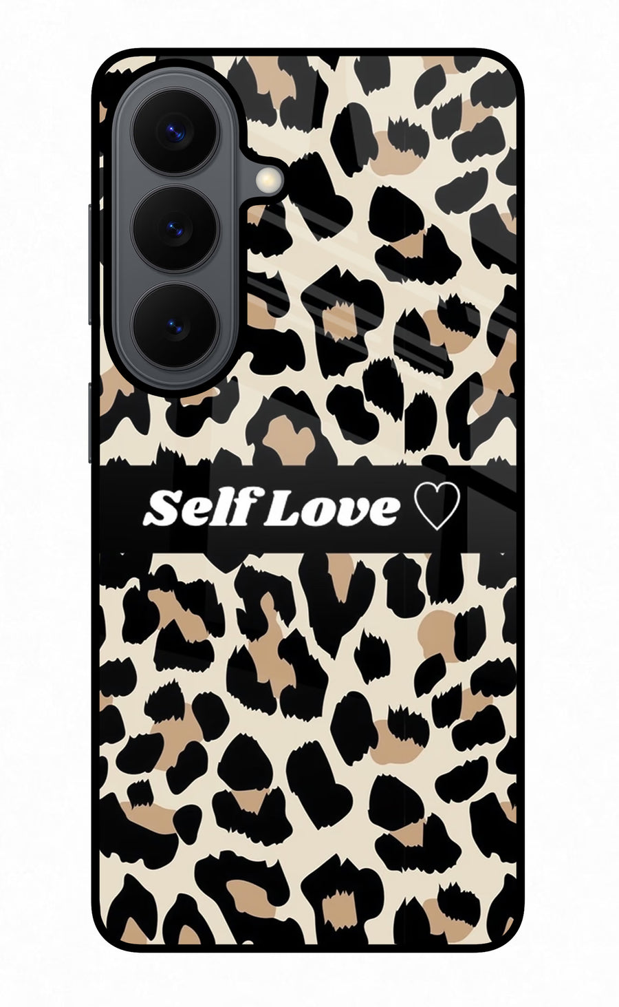 Leopard Print Self Love Samsung S26 Back Cover, Metal case