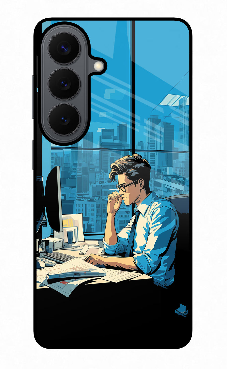 Focused Hustler (AI Generated) Samsung S26 Back Cover, Metal case
