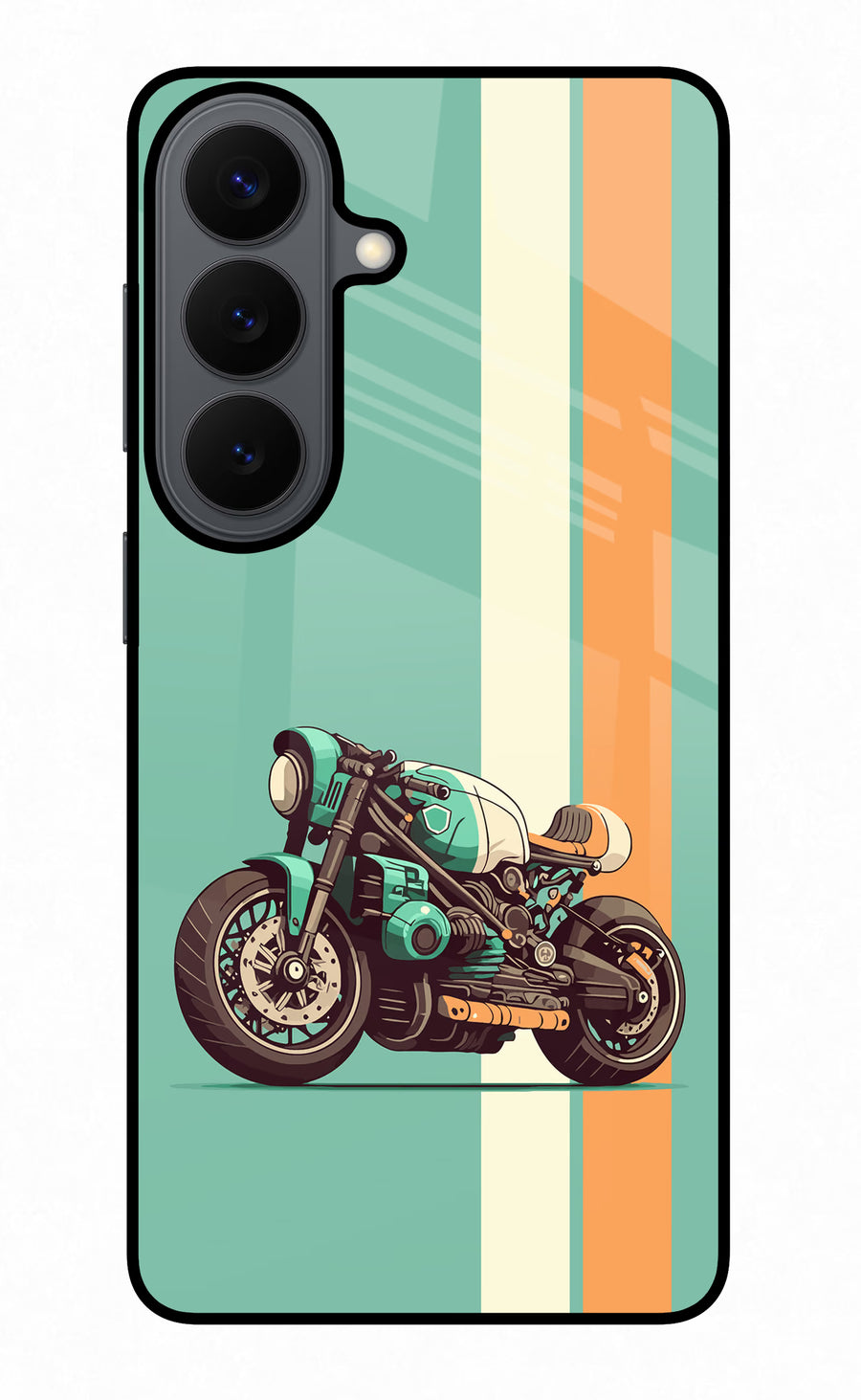 Striped Moto Drift Samsung S26 Back Cover, Metal case