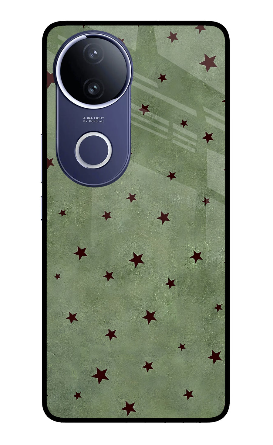 Green Stars Vivo V50e 5G Back Cover, Metal case