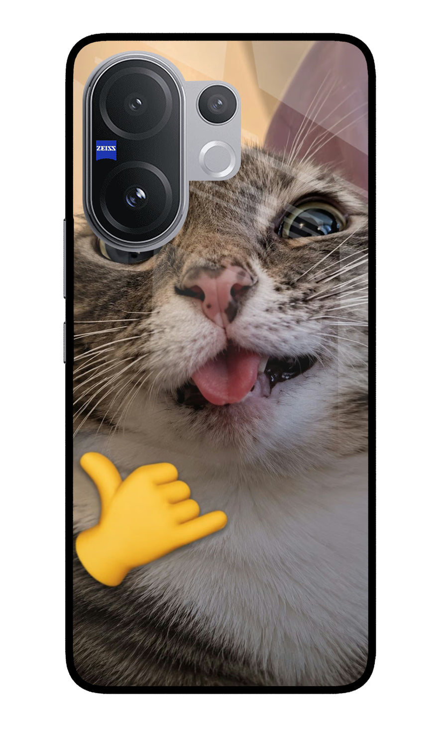 Silly Cat Call Vivo V60 5G Back Cover, Metal case