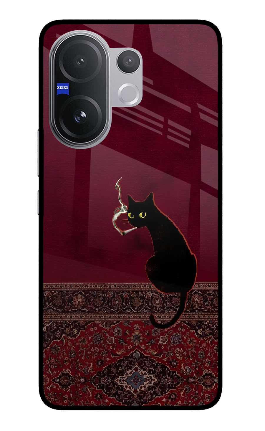 Midnight Cat Vivo V60 5G Back Cover, Metal case