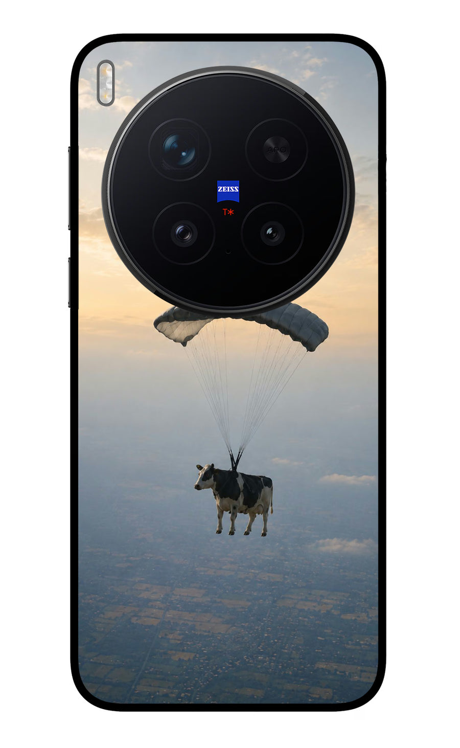 Skydiving Cow Vivo X300 Pro Back Cover, Metal case