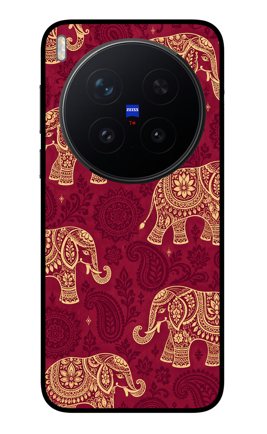 Maroon Elephant Vivo X300 Pro Back Cover, Metal case