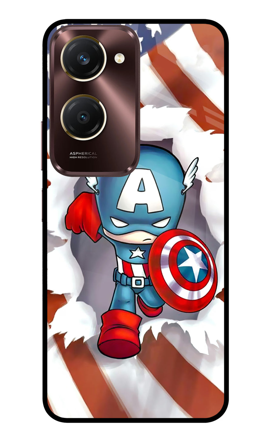 Captain America Vivo Y28s 5G Back Cover, Metal case