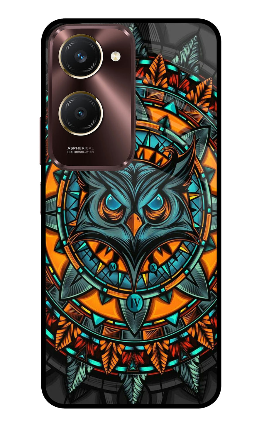 Angry Owl Art Vivo Y28s 5G Back Cover, Metal case