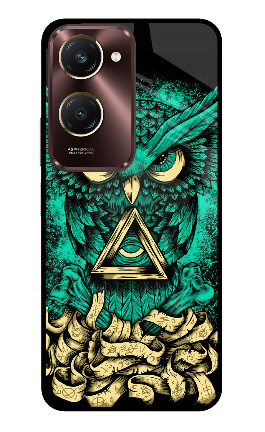 Green Owl Vivo Y28s 5G Back Cover, Metal case
